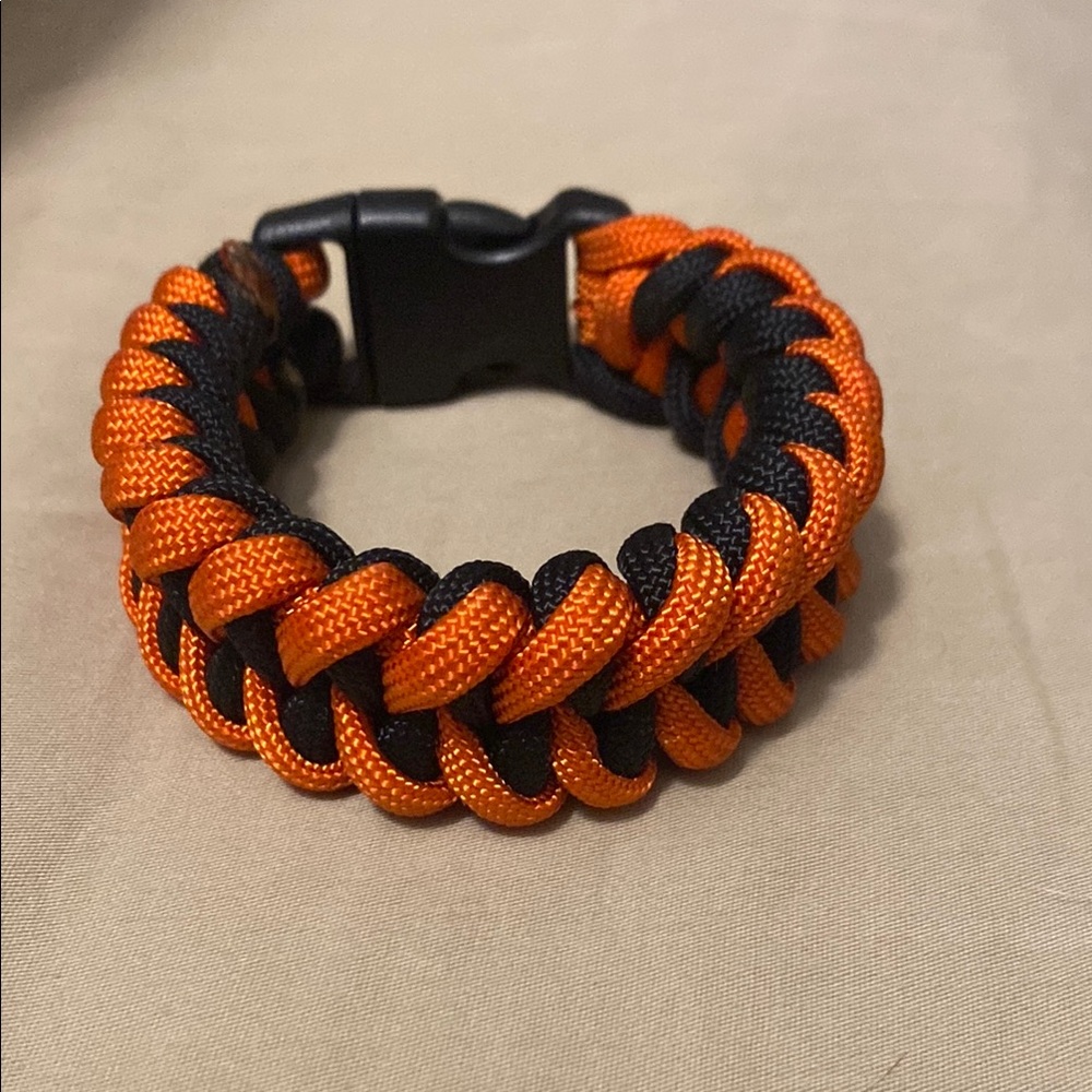 Orange and Black Paracord Bracelet